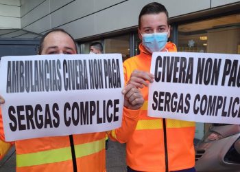 Folga indefinida en Ambulancias Civera para reclamar o pago íntegro do salario de decembro
