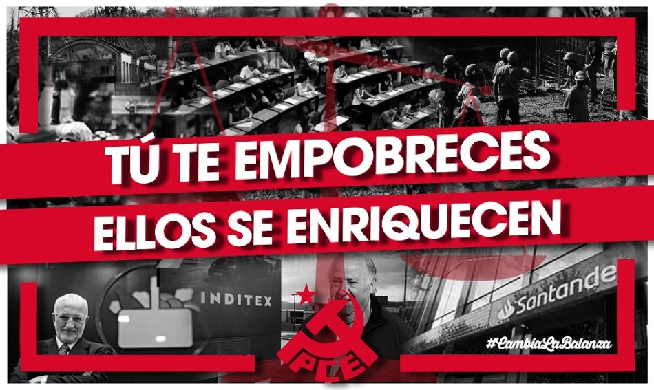 El Partido Comunista de España en Aragón denuncia el enriquecimiento de las grandes empresas en perjuicio de la mayoría de la sociedad con su campaña #cambiarlabalanza
