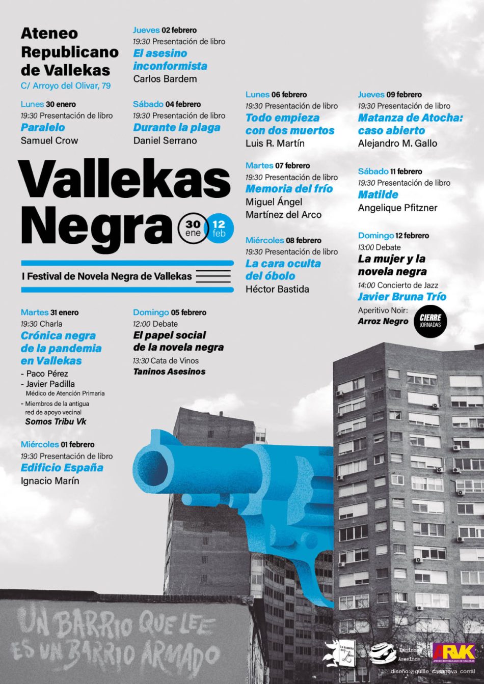 Llega «Vallekas Negra», el primer festival de novela negra de Vallecas
