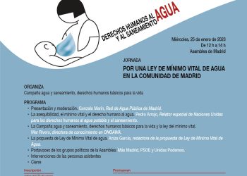Presentación de la Ley de Mínimo Vital de agua en la Comunidad de Madrid, el 25 de enero