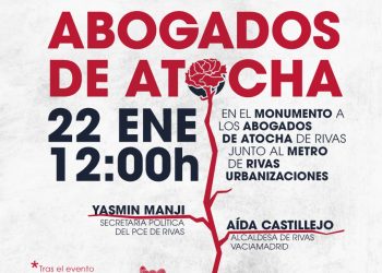El PCE de Rivas convoca su tradicional homenaje a los abogados de Atocha, el próximo 22 de enero a las 12:00