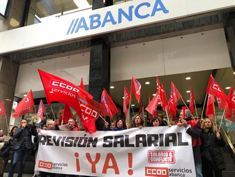 CCOO mobilizouse na Coruña para esixir melloras salariais en Abanca