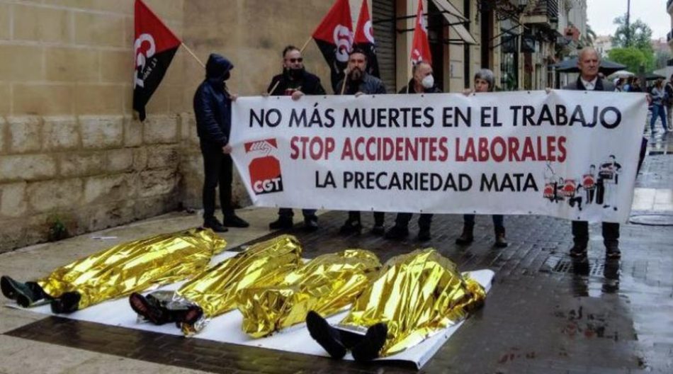 CGT exige al Estado medidas reales contra la violencia hacia la clase trabajadora y realiza un llamamiento a la sociedad para concienciarse del aumento de muertes en el trabajo