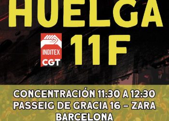 Huelga y concentración contra Inditex (Zara y Pull&Bear) en Barcelona el 11 marzo