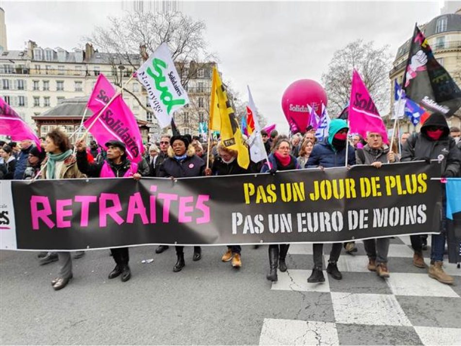 Masivo seguimiento de la huelga en Francia contra la reforma de las pensiones