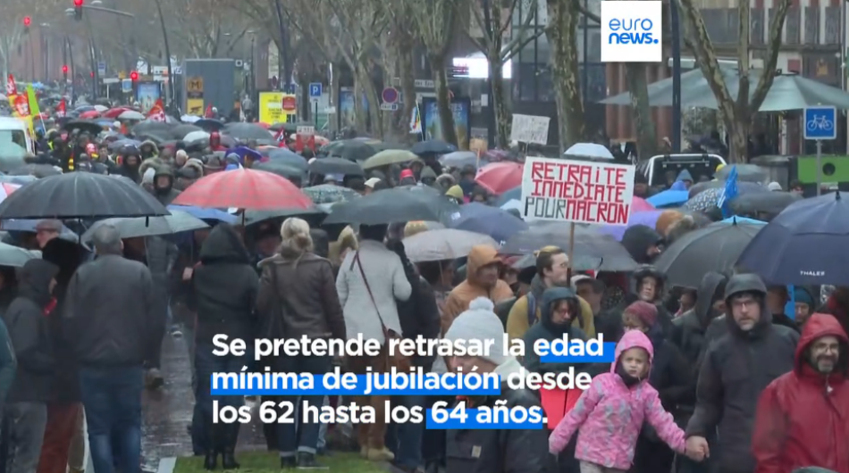 Multitudinarias marchas en la tercera jornada de huelga contra la reforma de las pensiones en Francia