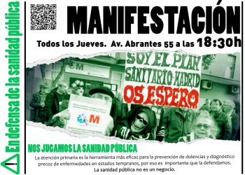 Vecinos de Carabanchel llevan dos años y siete meses manifestándose todos los jueves en defensa del Centro de Salud Abrantes