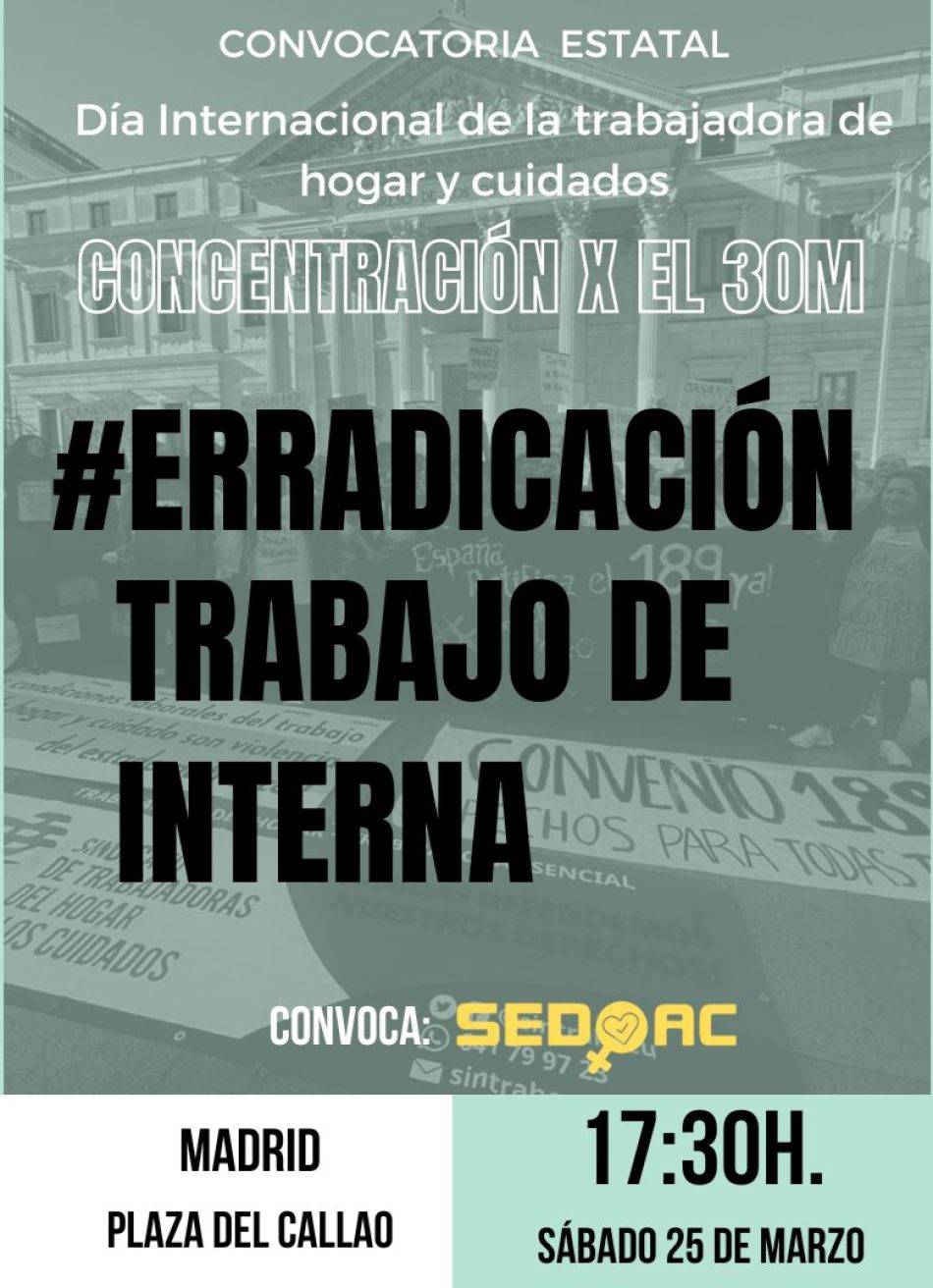 «En esta casa se trabaja con derechos»: Concentración por el Día Internacional de las Trabajadoras del Hogar