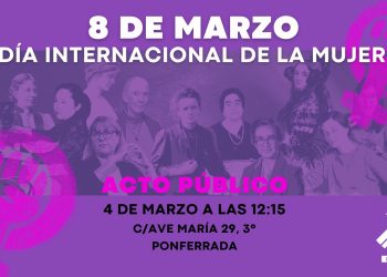 El PCE de El Bierzo organiza un acto este sábado 4 con motivo del Día Internacional de la mujer trabajadora