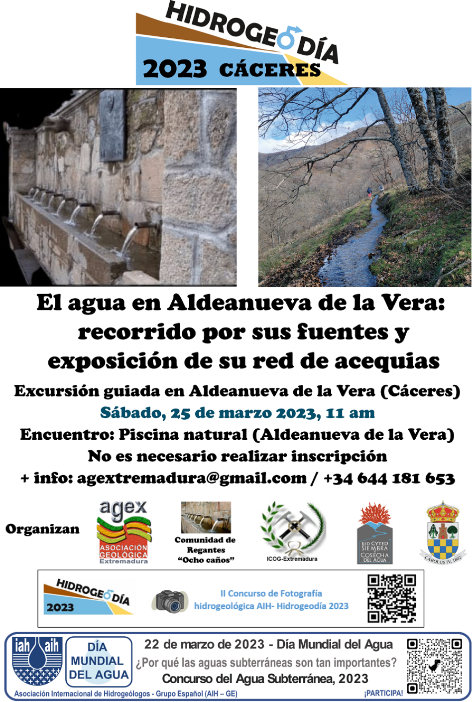 Jornada de divulgación hidrogeológica en Aldeanueva de la Vera (Cáceres) con motivo del Día Mundial del Agua