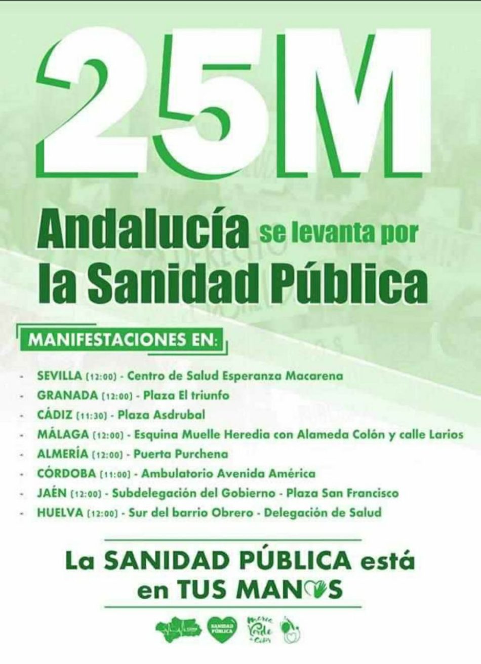 Verdes EQUO apoya las movilizaciones en defensa de la Sanidad Pública del 25 de marzo