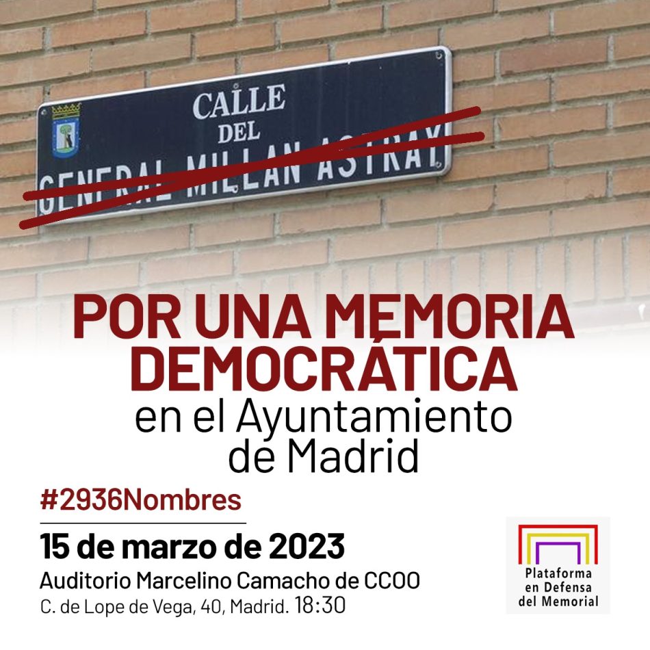 Acto en reivindicación de una Memoria Democrática en el Ayuntamiento de Madrid: 15-M