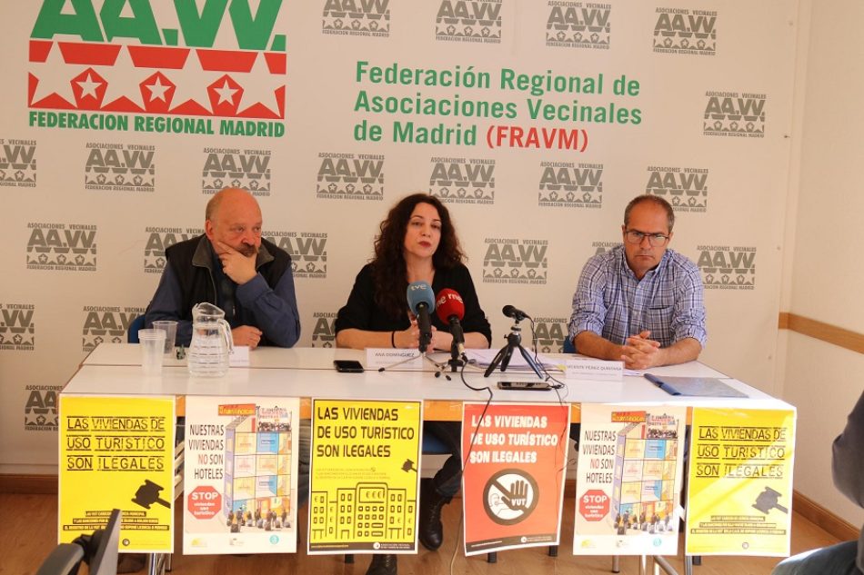 Pisos turísticos: las asociaciones vecinales demandan al Ayuntamiento y a la Comunidad de Madrid que hagan cumplir la legalidad