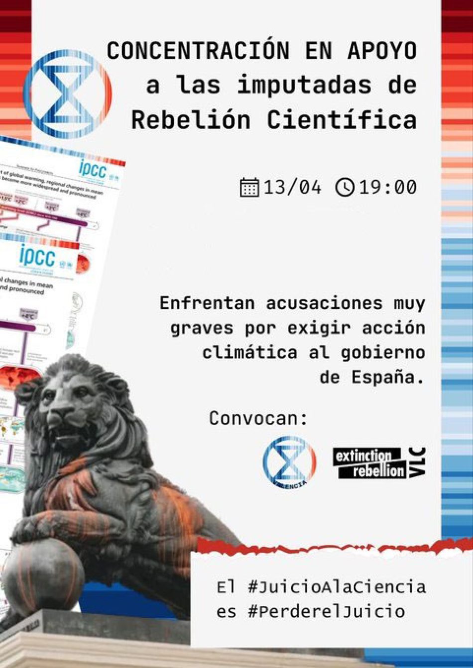 Concentración descentralizada en apoyo a las imputadas de Rebelión Científica: 13 abril, 19:00h.