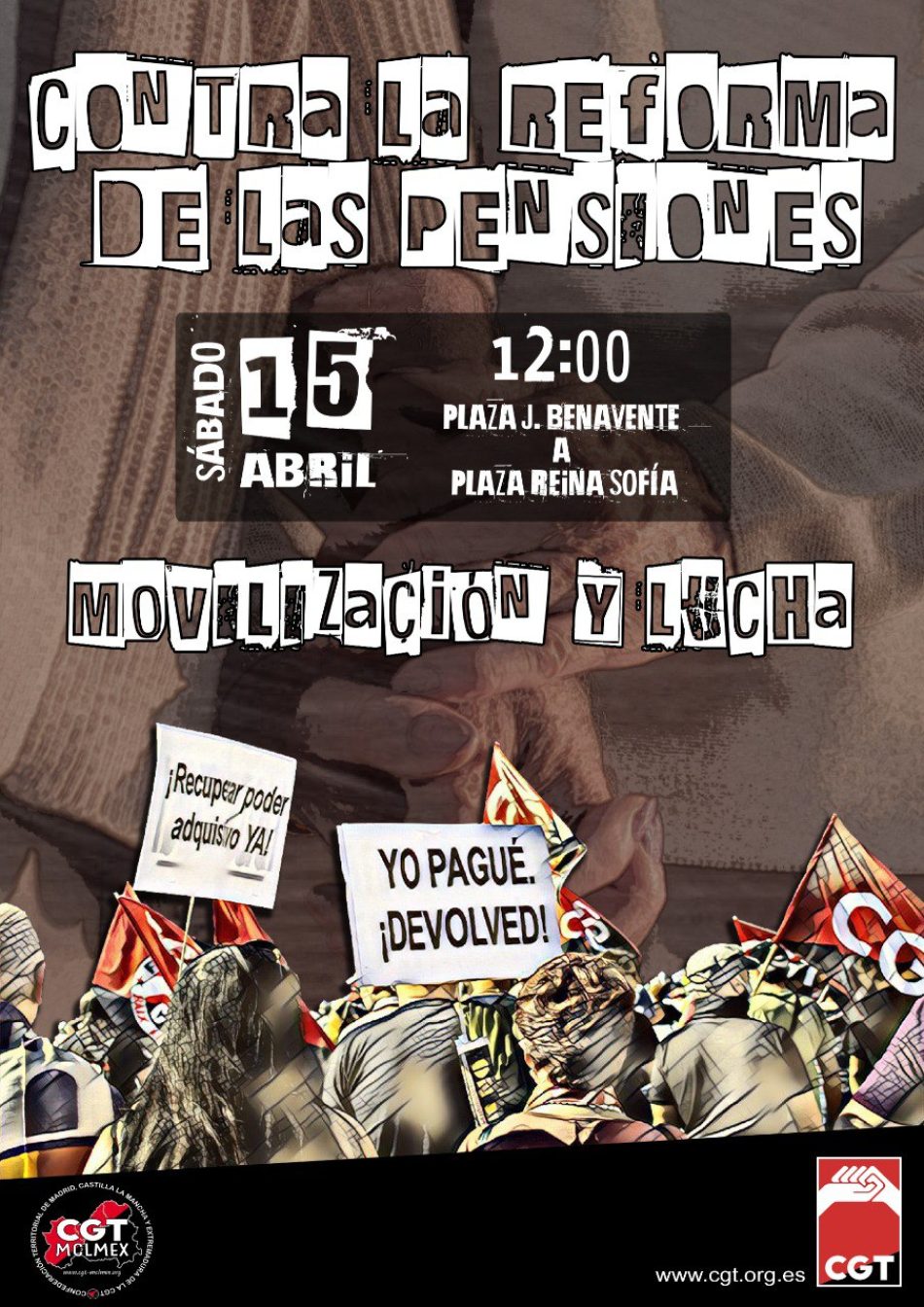 Convocan manifestación en Madrid contra el «nuevo decretazo en pensiones»: 15 de abril