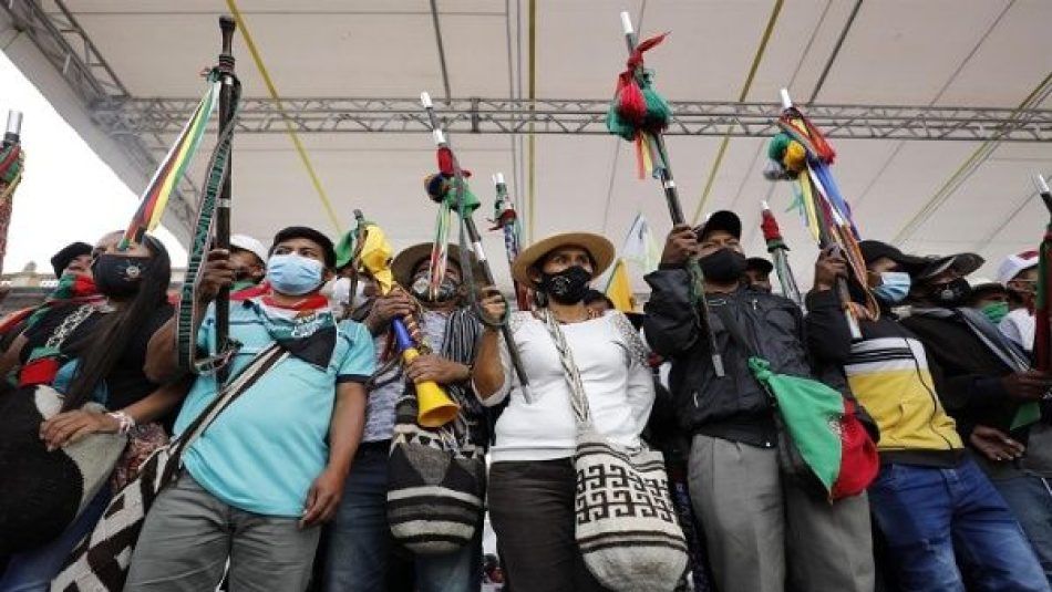 Movimiento indígena del Valle del Cauca llega a Bogotá, Colombia