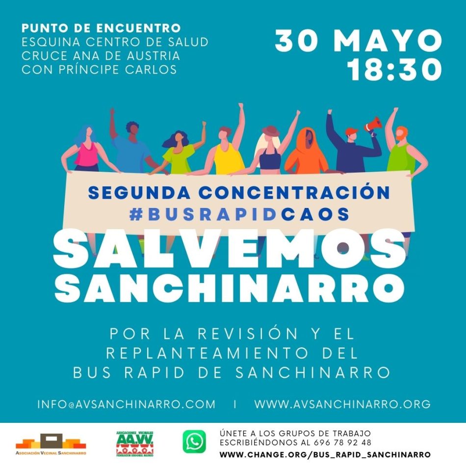 La vecindad de Sanchinarro (Madrid) se manifiesta de nuevo contra las consecuencias negativas del Bus Rapid