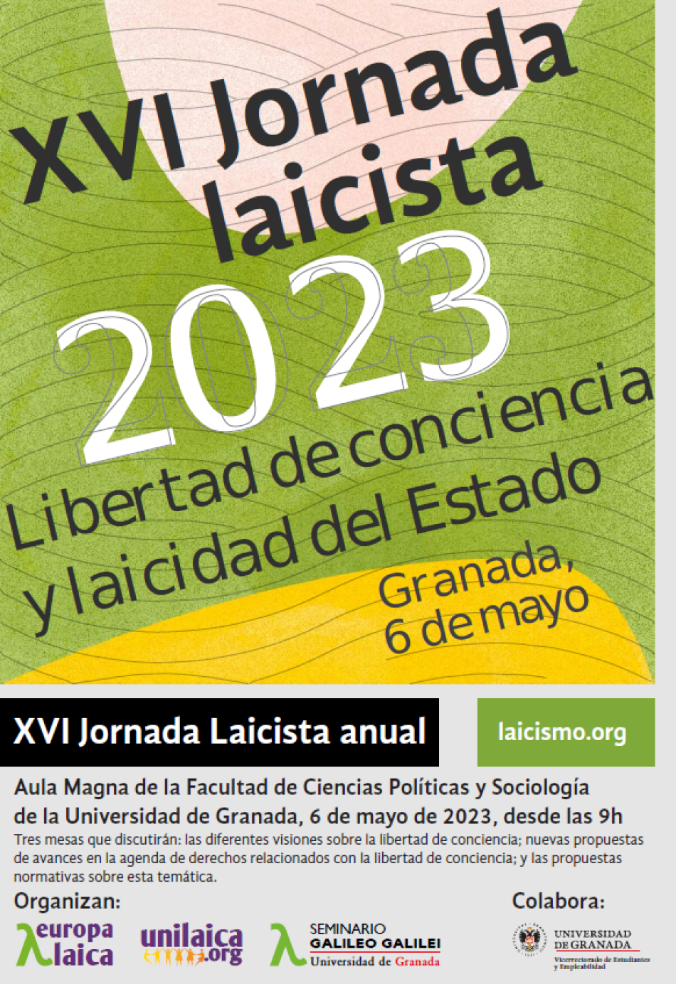 Granada acogerá la XVI Jornada Laicista el próximo 6 de mayo