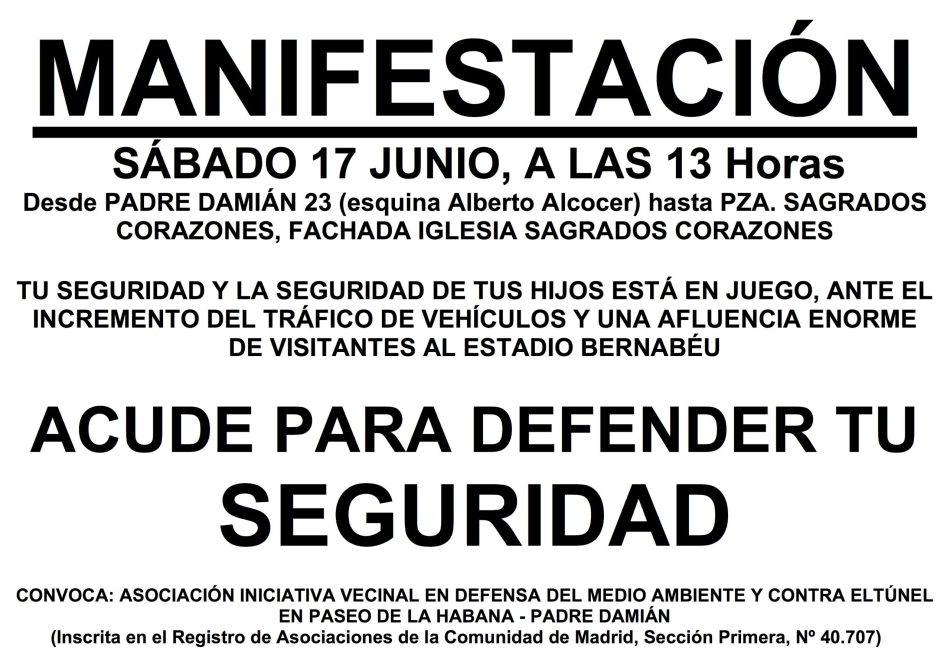 La vecindad contra los parking y el túnel del Bernabéu no se rinde