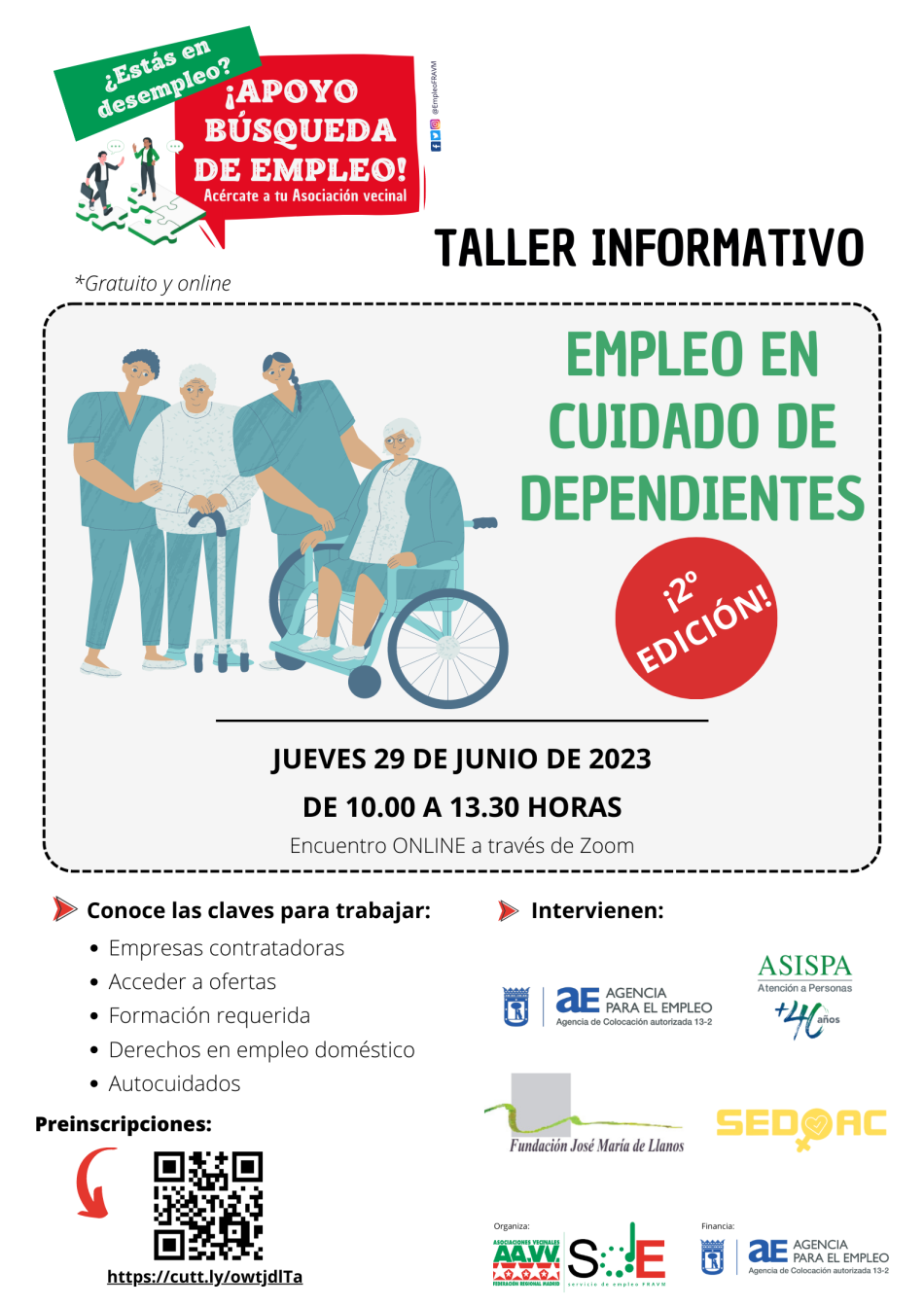 La FRAVM organiza un encuentro sobre empleo en cuidado de personas dependientes para mostrar las últimas tendencias del sector