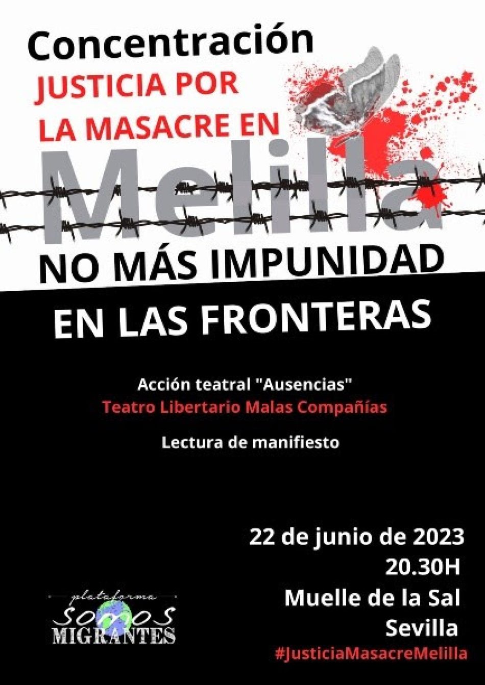 La Plataforma Somos Migrantes de Sevilla llama a la concentración por las muertes en la frontera