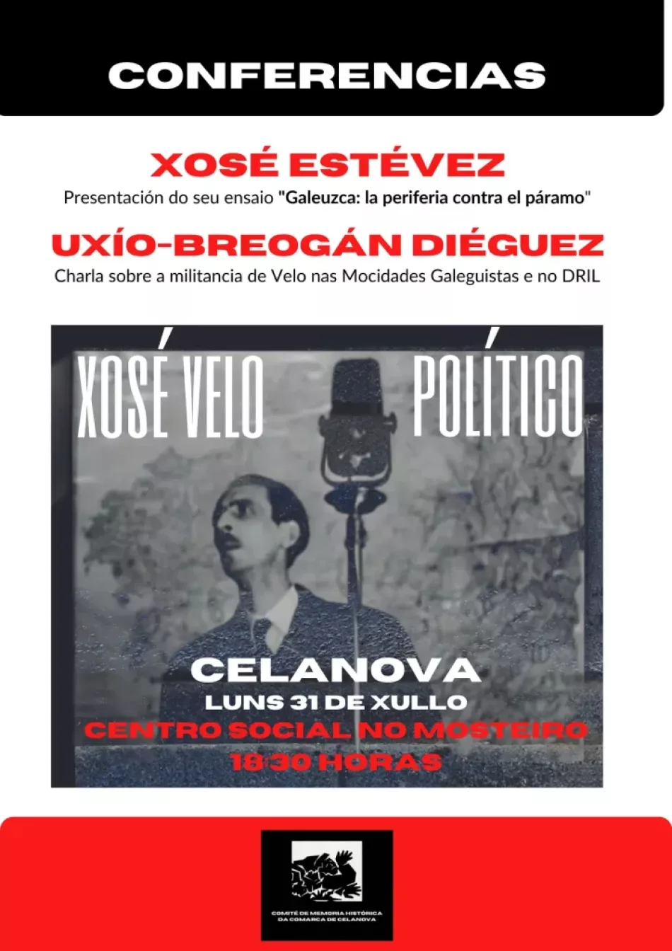 Charla dos historiadores Xosé Estévez e Uxío-Breogán Diéguez o luns 31 en Celanova