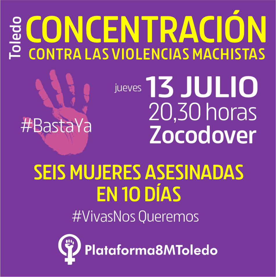 Concentración contra las violencias machistas en Toledo: 13J