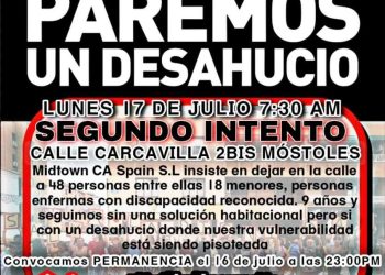 Convocan a resistir ante la amenaza de desahucio de 17 familias del edificio La Dignidad de Móstoles