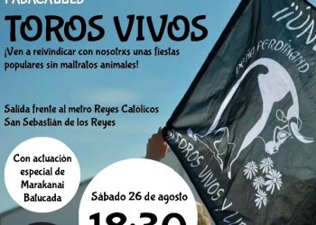 La Peña animalista Ferdinand de San Sebastián de los Reyes convoca a un pasacalles: «Toros vivos», el 26 de agosto