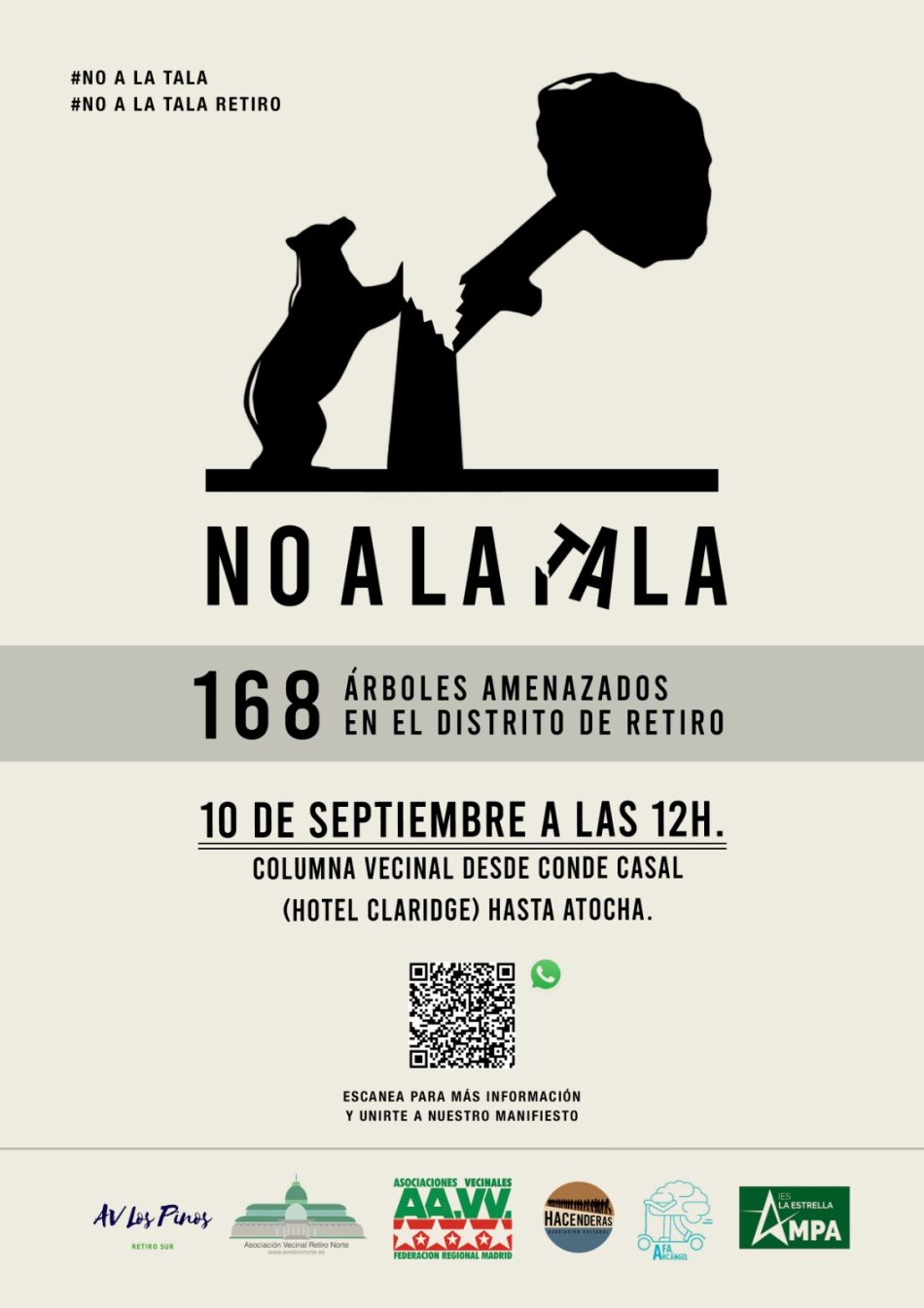 La vecindad de Retiro sale a la calle para defender los 168 árboles amenazados por las obras de ampliación de la línea 11