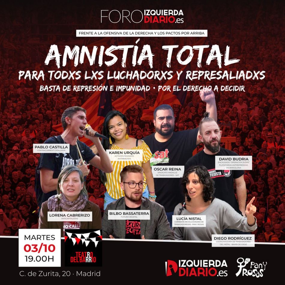 Acto en Madrid por la amnistía total a todos los represaliados y el derecho a decidir, el próximo 3 de octubre
