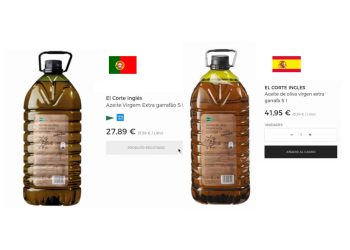 El Corte Inglés vende en España su aceite de oliva virgen extra 14 euros más caro que en Portugal