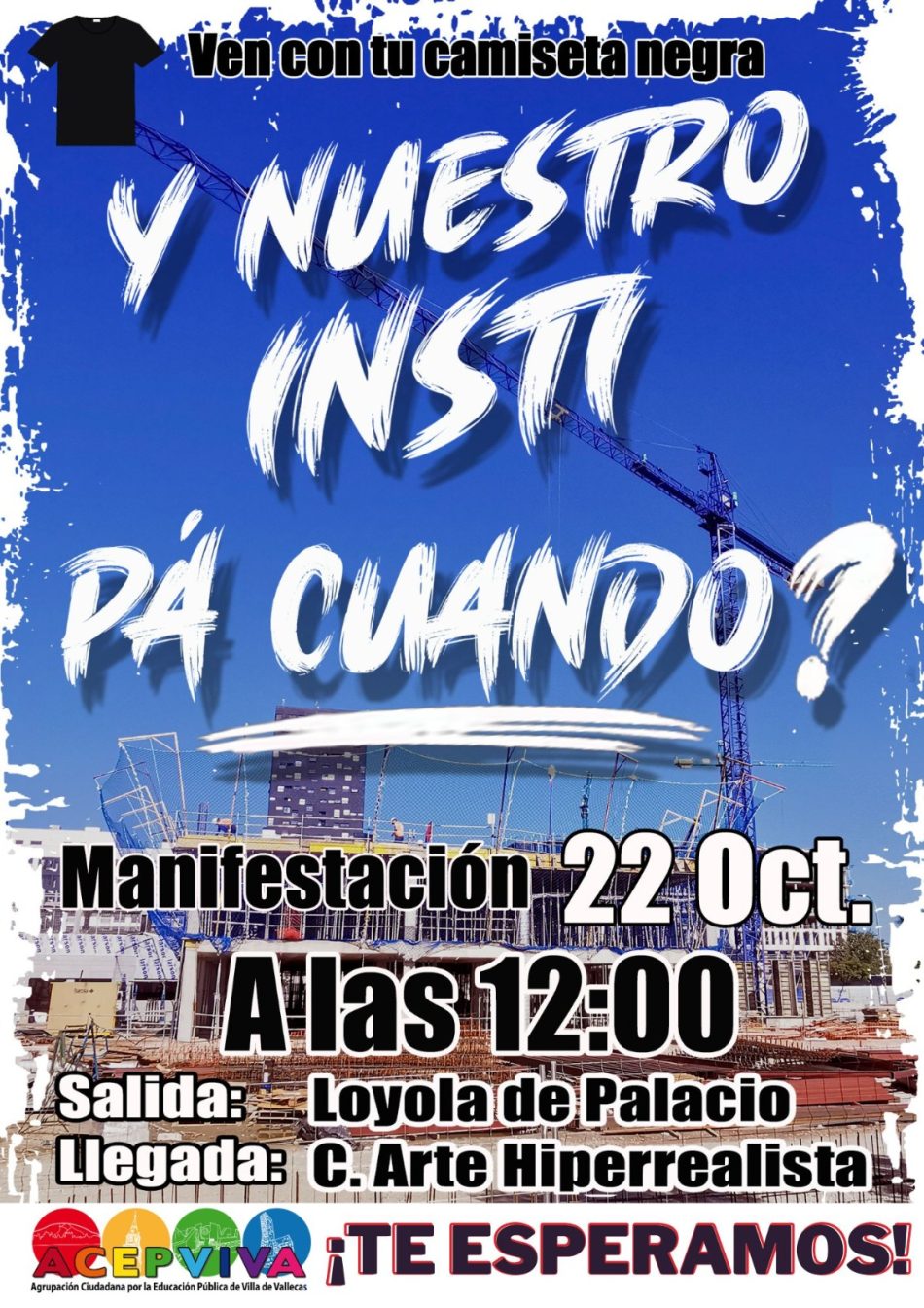 «De luto por la educación pública en Villa de Vallecas»: 22-Oct.