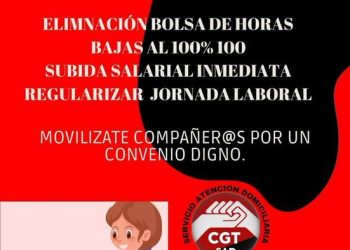 CGT convoca una concentración el 17 de octubre en el marco del VI Convenio del Servicio de Atención Domiciliaria de Catalunya