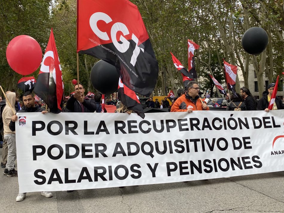 Sindicatos y plataformas se movilizan en Madrid por las pensiones dignas