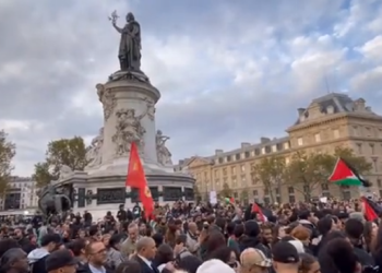 Masiva manifestación en París ruge a favor de Palestina