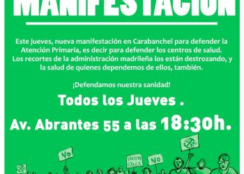 Manifestación en Carabanchel en defensa de la Sanidad Pública, todos los jueves