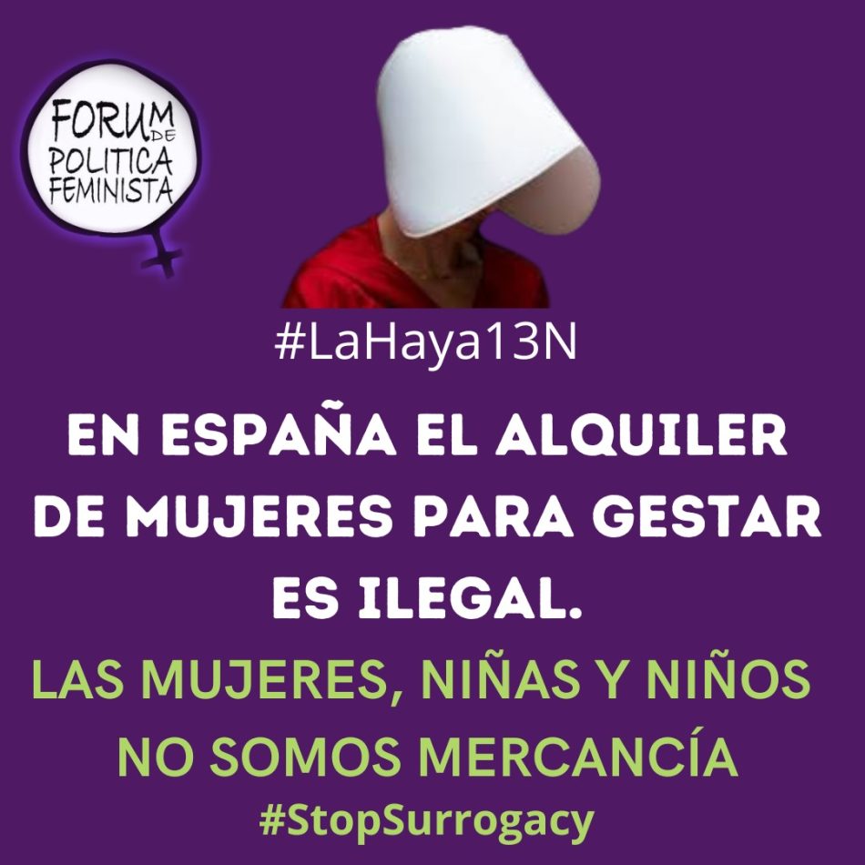 El Fórum de Política Feminista ante el proyecto de la conferencia de La Haya de regulación de la gestación subrogada