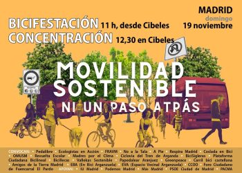 Movilización en Madrid contra los retrocesos y la falta de avances en movilidad sostenible