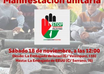 Manifestación unitaria Madrid con Palestina. Sábado 18 de noviembre