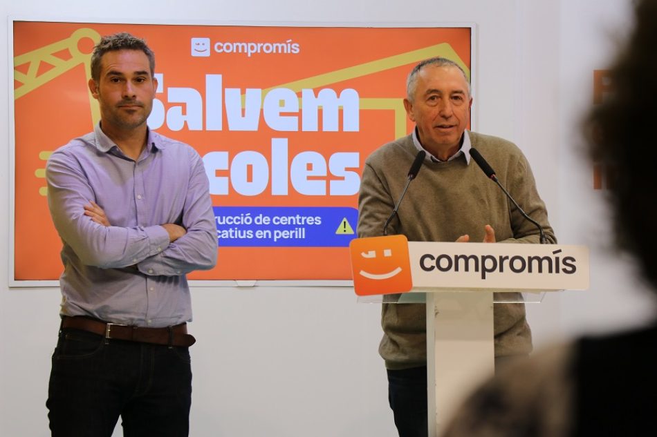 Compromís constata que el PP pone en riesgo la construcción y mejora de 341 centros educativos