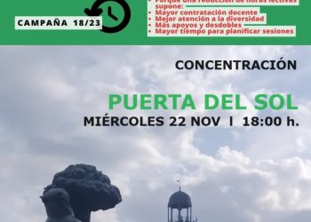 La educación pública madrileña se moviliza con la campaña “Menos lectivas, más calidad”