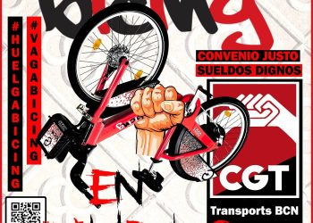 CGT abre caja de resistencia en el séptimo día de huelga indefinida en el bicing de Barcelona, con un seguimiento del 95%