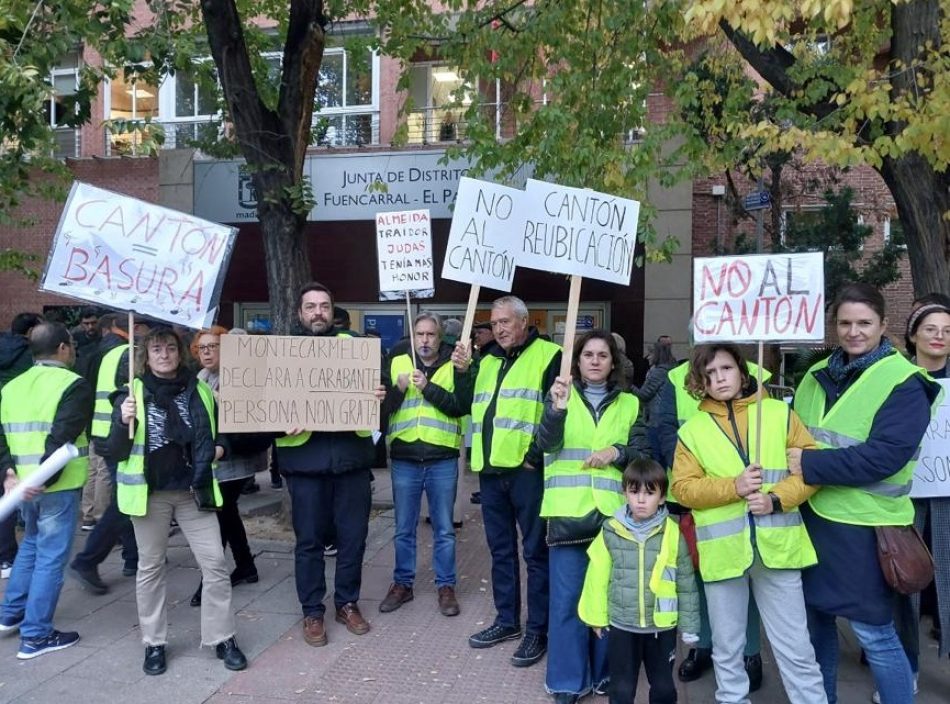 Nueva protesta en Montecarmelo para exigir al Ayuntamiento que construya su cantón lejos de colegios y viviendas