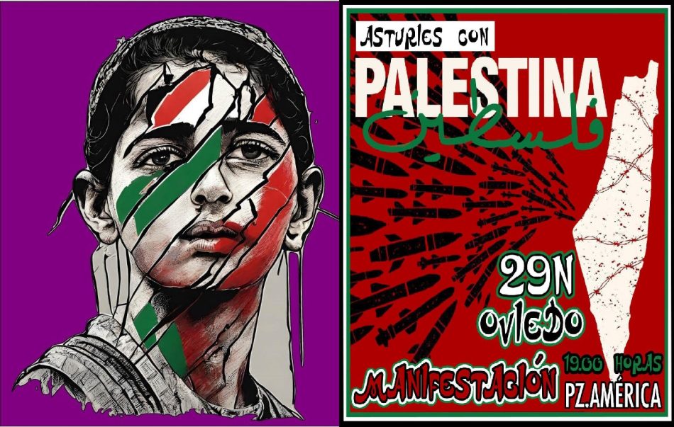 «Asturies con Palestina»: Manifestación en Oviedo, el 29 de noviembre