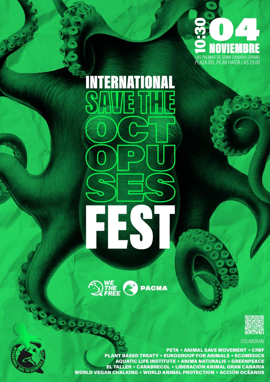 PACMA celebra este sábado el primer «International Save The Octopuses Fest» como respuesta al proyecto de Nueva Pescanova