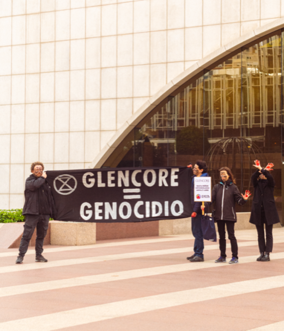 Rebelión o Extinción Madrid pide el reconocimiento de los ecocidas de Glencore