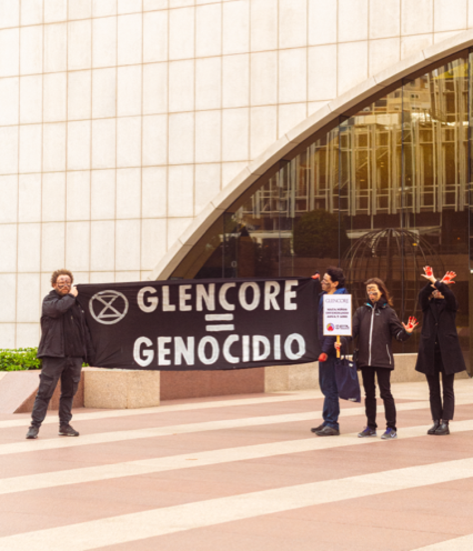 Rebelión o Extinción Madrid pide el reconocimiento de los ecocidas de Glencore 