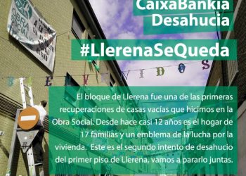 Caixa Bankia vuelve a intentar desahuciar en un bloque antes vacío en Sierra de Llerena 24 (Madrid)