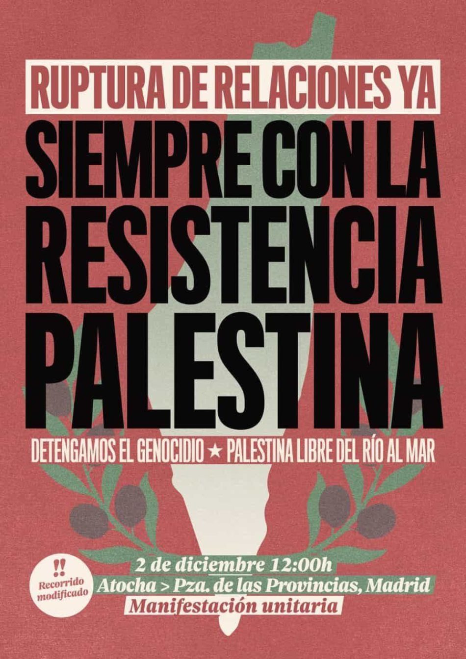 Convocatoria en Madrid: movilización por el derecho a la resistencia en Palestina el 2 de diciembre